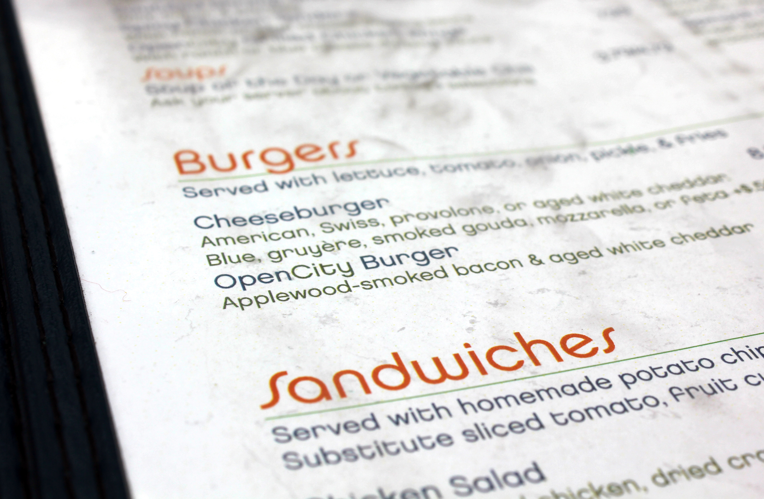 top notch hamburgers menu